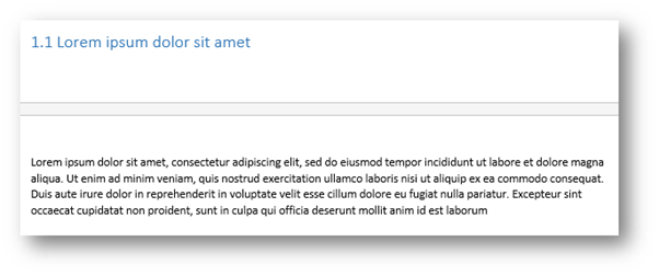 Figure 1: A heading at the bottom of a page, disconnected from the body text that follows.